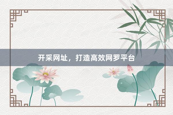 开采网址，打造高效网罗平台