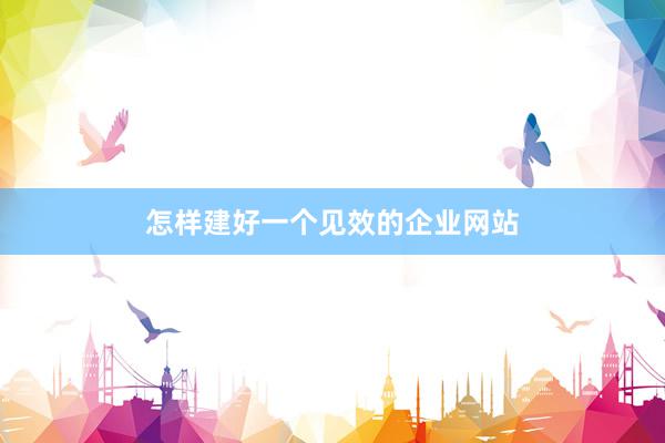 怎样建好一个见效的企业网站